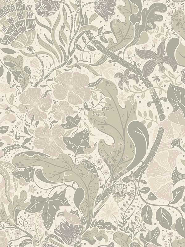 Elise Nouveau Gardens fabric in light grey color - pattern number 4080-83105 - by A Street Prints in the Ingrid collection