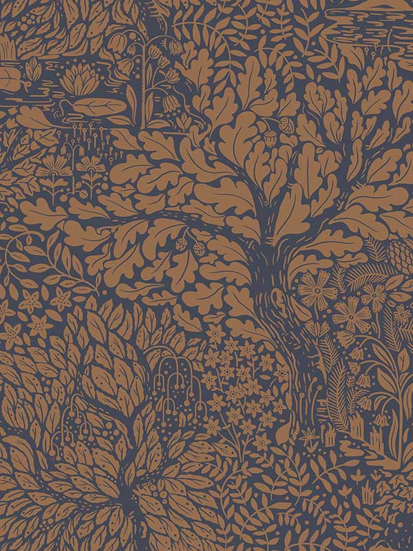 Olle Forest Sanctuary fabric in orange color - pattern number 4080-83106 - by A Street Prints in the Ingrid collection