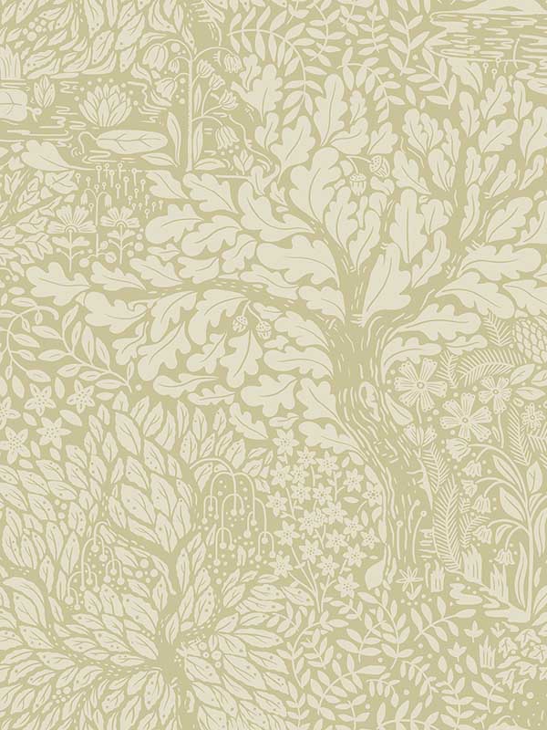 Olle Forest Sanctuary fabric in sage color - pattern number 4080-83108 - by A Street Prints in the Ingrid collection