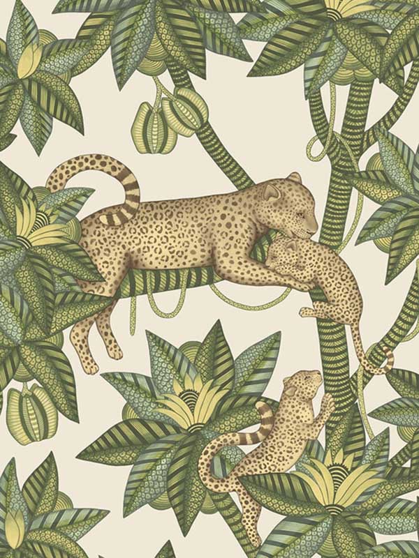 Satara fabric in spring green and sand linen color - pattern number 119/3015.CS.0 - by Cole and Son in the Ardmore Jabula collection