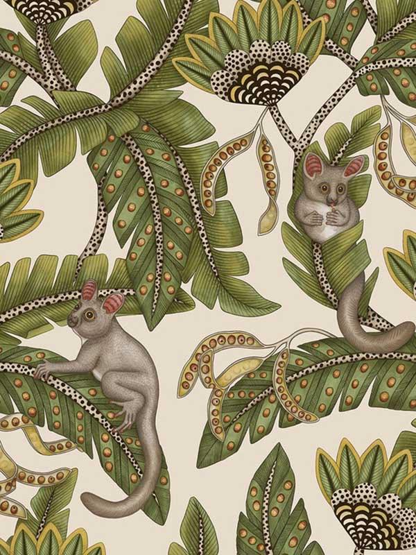 Bush Baby wallpaper in spring green and marigold stone color - pattern number 119/7032.CS.0 - by Cole and Son in the Ardmore Jabula collection