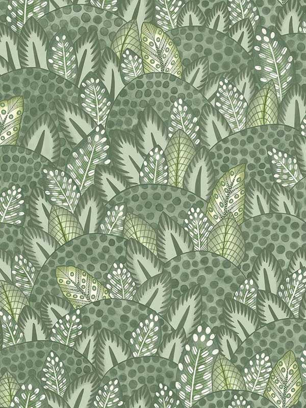 Zulu Terrain wallpaper in forest green and olive green color - pattern number 119/9042.CS.0 - by Cole and Son in the Ardmore Jabula collection