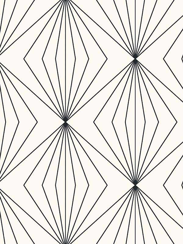 Diamond Vector fabric in ebony and eggshell color - pattern number ET11500 - by Seabrook in the Etten Studios Geometrics collection