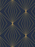 Diamond Vector fabric in navy blue and metallic gold color - pattern number ET11502 - by Seabrook in the Etten Studios Geometrics collection