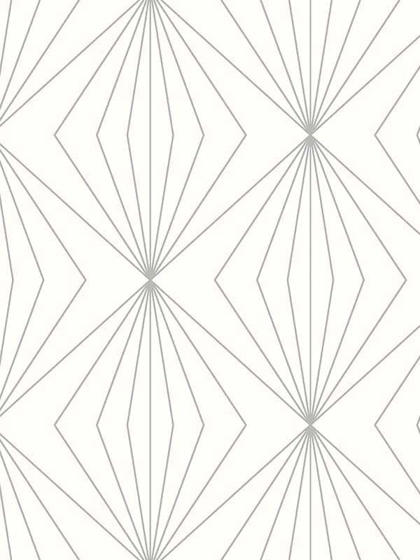 Diamond Vector fabric in metallic silver and eggshell color - pattern number ET11508 - by Seabrook in the Etten Studios Geometrics collection