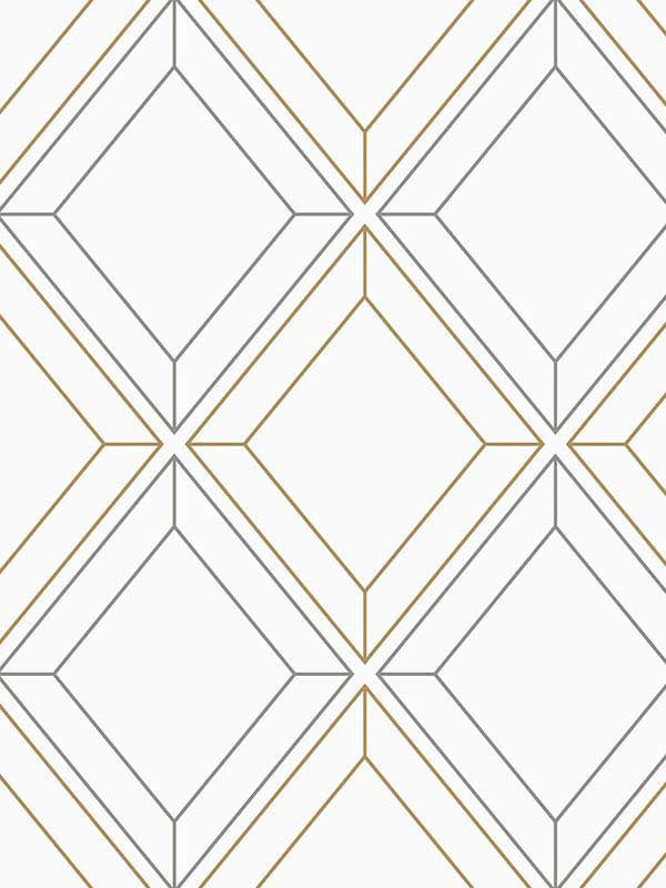 Linework Gem fabric in metallic silver and gold color - pattern number ET11608 - by Seabrook in the Etten Studios Geometrics collection