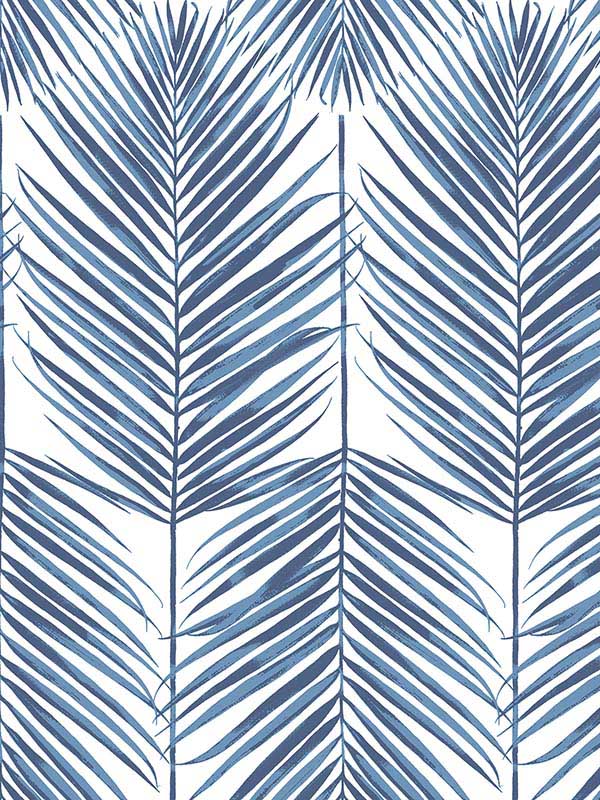Paradise Palm Prepasted fabric in coastal blue color - pattern number PR10702 - by Seabrook in the Seabrook Prepasted Wallpaper Assortment collection
