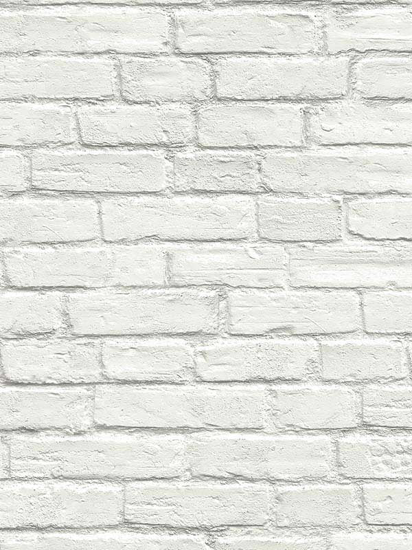 Industrial Faux Brick Prepasted fabric in off white color - pattern number PR10800 - by Seabrook in the Seabrook Prepasted Wallpaper Assortment collection
