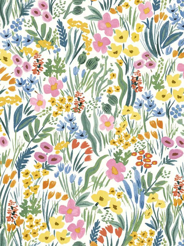 Lea Peel and Stick fabric in white color - pattern number PSW1465RL - by Rifle Paper Co in the Rifle Paper Co Second Edition Peel and Stick Wallpaper collection