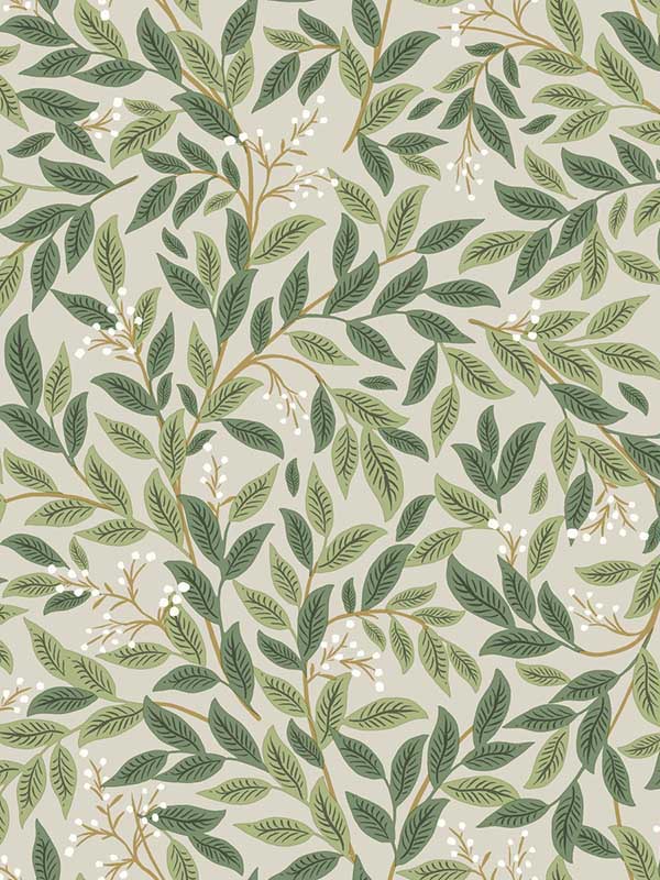 Willowberry Peel and Stick fabric in linen color - pattern number PSW1473RL - by Rifle Paper Co in the Rifle Paper Co Second Edition Peel and Stick Wallpaper collection