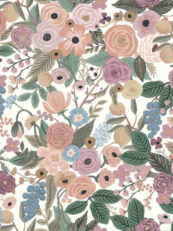 Garden Party Peel and Stick fabric in blush multi color - pattern number PSW1483RL - by Rifle Paper Co in the Rifle Paper Co Second Edition Peel and Stick Wallpaper collection