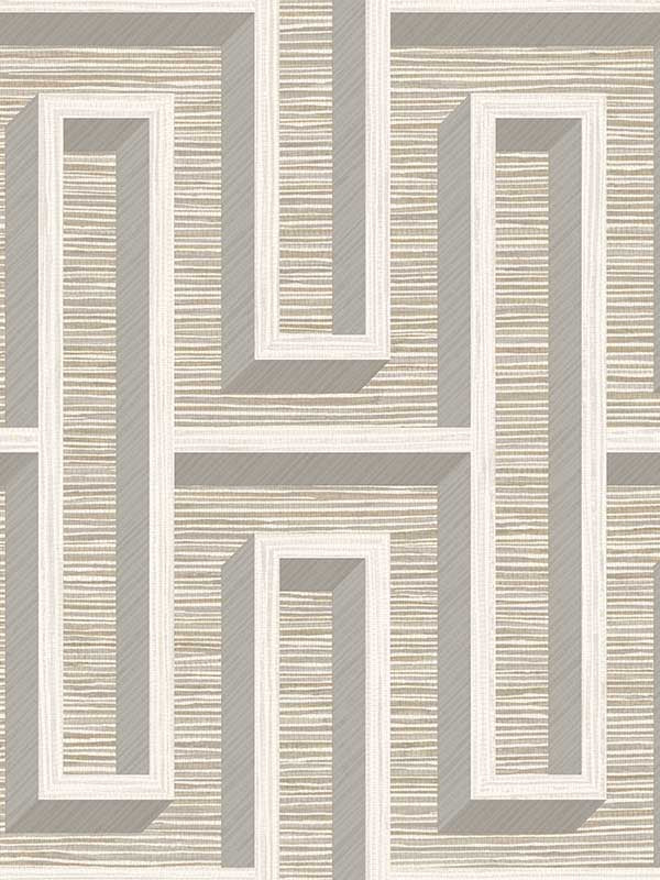 Henley Geometric Grasscloth fabric in taupe color - pattern number 4125-26725 - by Advantage in the Fusion by Advantage collection