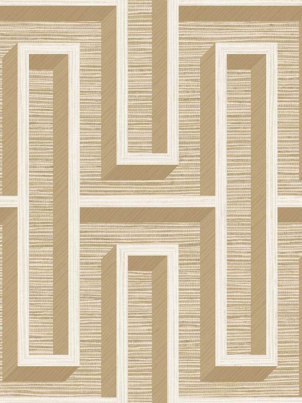 Henley Geometric Grasscloth fabric in taupe color - pattern number 4125-26721 - by Advantage in the Fusion by Advantage collection