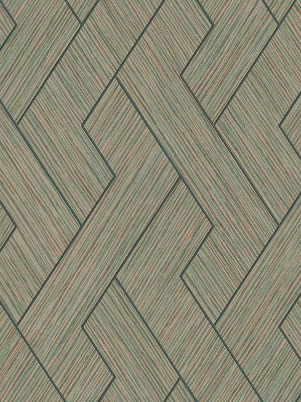Ember Geometric Basketweave wallpaper in copper color - pattern number 4125-26726 - by Advantage in the Fusion by Advantage collection