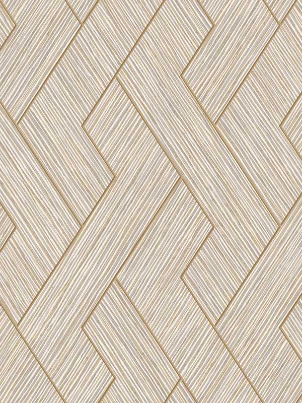 Ember Geometric Basketweave wallpaper in taupe color - pattern number 4125-26730 - by Advantage in the Fusion by Advantage collection