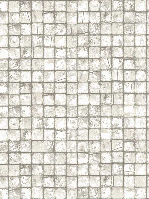 Kingsley Tiled wallpaper in off white color - pattern number 4125-26755 - by Advantage in the Fusion by Advantage collection