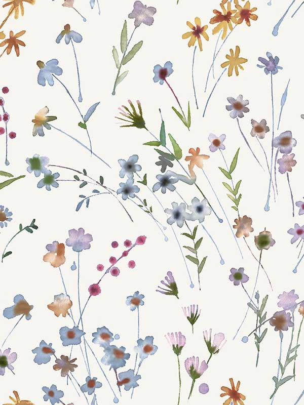 Heidi Watercolor Florals wallpaper in peach color - pattern number 2980-26175 - by Advantage in the Splash collection