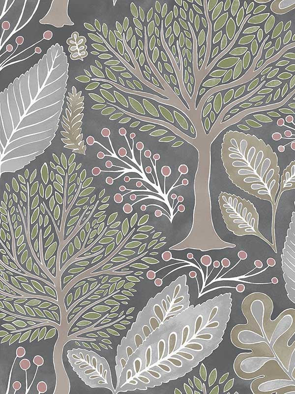 Kiah Forest fabric in grey color - pattern number 2980-26183 - by Advantage in the Splash collection