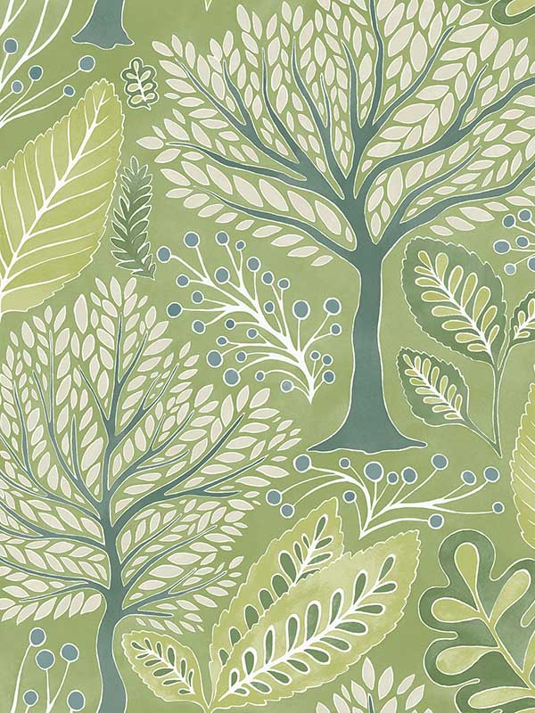 Kiah Forest fabric in green color - pattern number 2980-26184 - by Advantage in the Splash collection