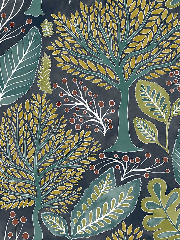 Kiah Forest fabric in blue color - pattern number 2980-26186 - by Advantage in the Splash collection
