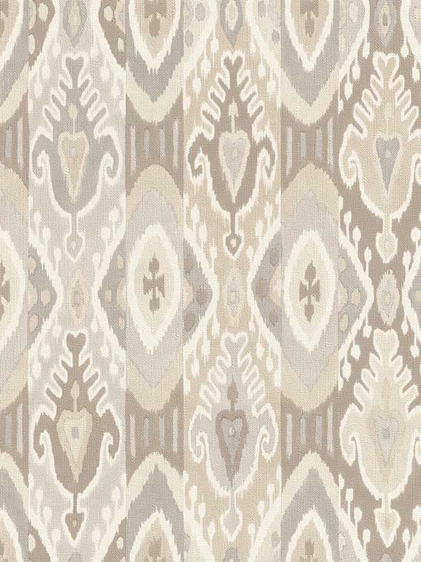 Villon Ikat wallpaper in light grey color - pattern number 2980-560558 - by Advantage in the Splash collection