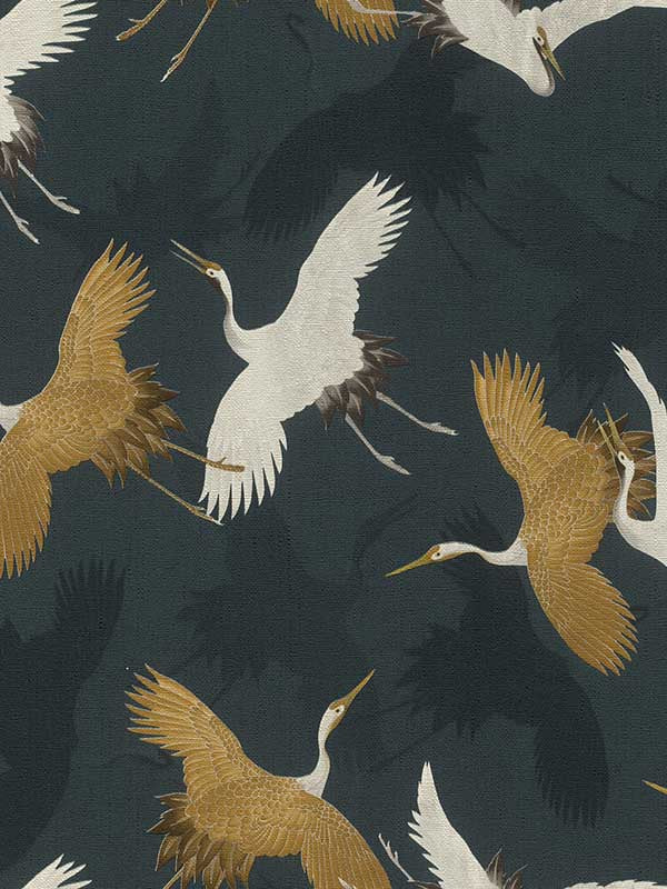 Kusama Crane fabric in dark blue color - pattern number 2980-560664 - by Advantage in the Splash collection
