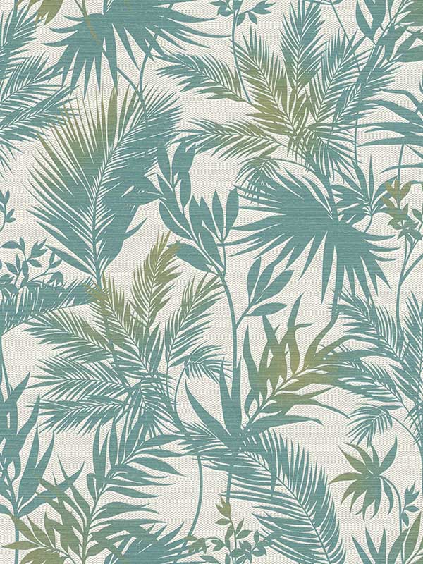 Saura Frond wallpaper in teal color - pattern number 2980-704112 - by Advantage in the Splash collection