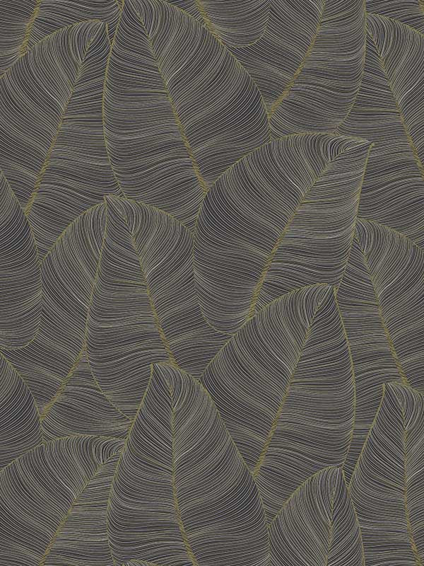Casa Mia Lined Leaves Peel and Stick fabric in metallic brown gold color - pattern number RM21807 - by Casa Mia in the Peel and Stick Wallpaper by Casa Mia collection