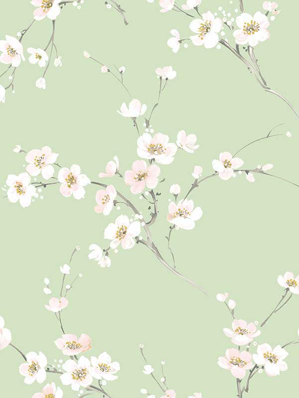 Cherry Blossoms Peel and Stick fabric in dnipro color - pattern number RM22007 - by Casa Mia in the Peel and Stick Wallpaper by Casa Mia collection