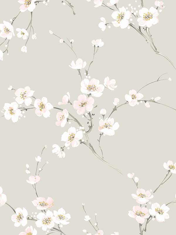 Cherry Blossoms Peel and Stick fabric in lviv color - pattern number RM22008 - by Casa Mia in the Peel and Stick Wallpaper by Casa Mia collection