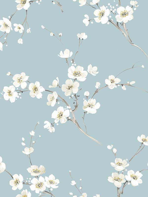 Cherry Blossoms Peel and Stick fabric in odessa color - pattern number RM22011 - by Casa Mia in the Peel and Stick Wallpaper by Casa Mia collection