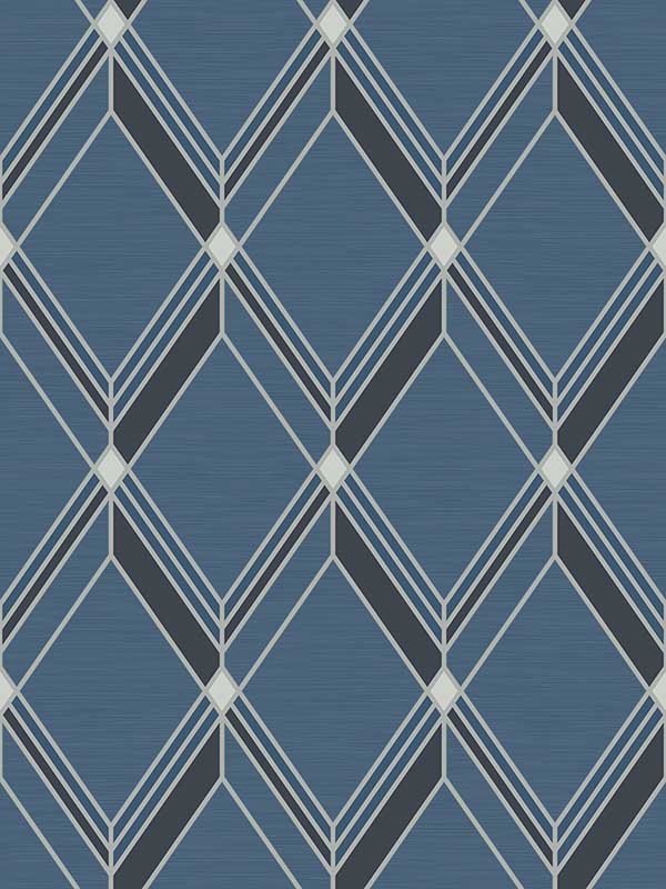 Brooklyn Diamond fabric in blue color - pattern number DC60512 - by Collins and Company in the Deco 2 collection