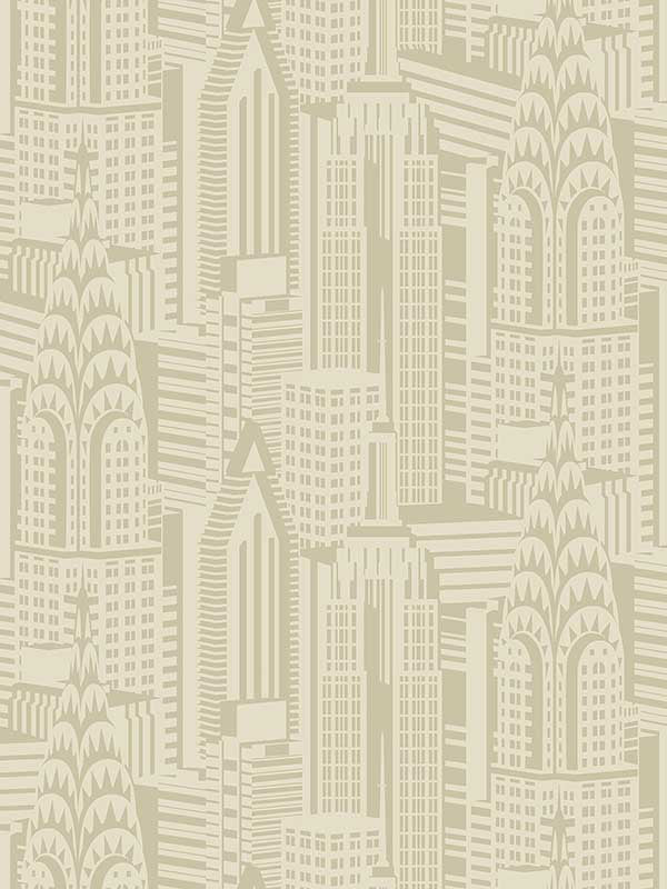 Manhattan Skyline fabric in aurum color - pattern number DC61503 - by Collins and Company in the Deco 2 collection