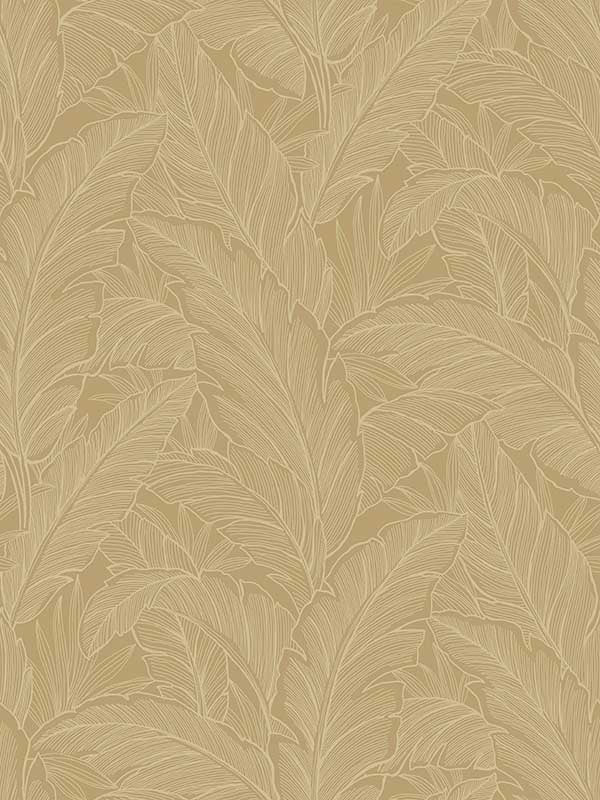 Deco Banana Leaf wallpaper in old gold color - pattern number DC61705 - by Collins and Company in the Deco 2 collection