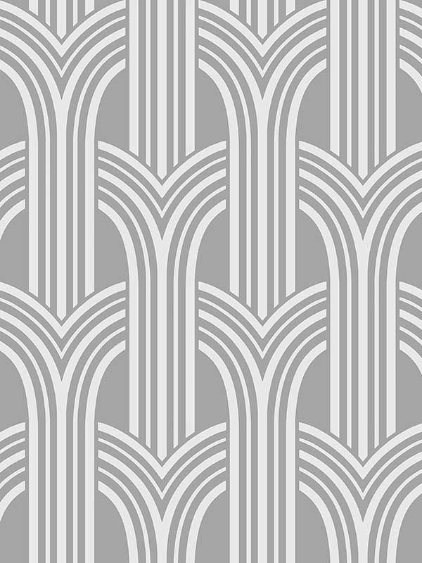 Deco Arches wallpaper in metallic silver color - pattern number DC61910 - by Collins and Company in the Deco 2 collection