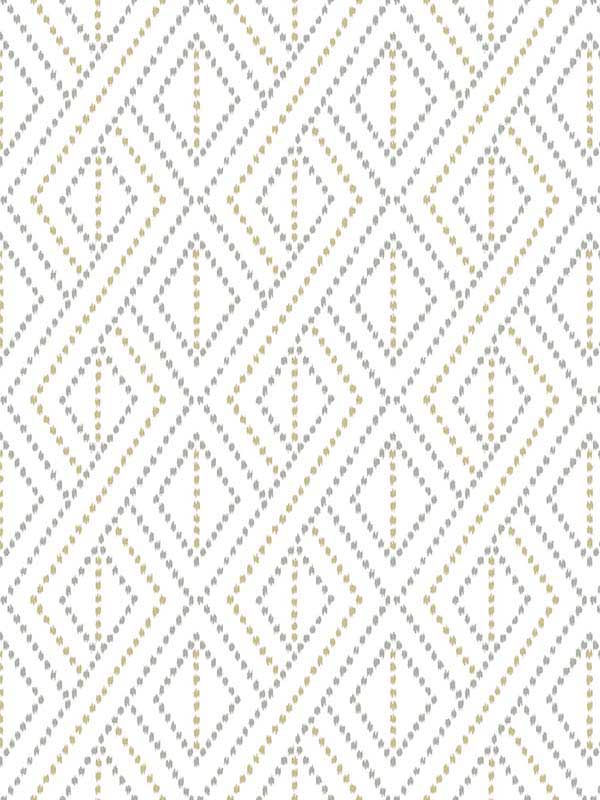 Boho Grid Peel and Stick wallpaper in argos grey and yellow color - pattern number LN30208 - by NextWall in the Peel and Stick Wallpaper by Lillian August Luxe Haven 2 collection
