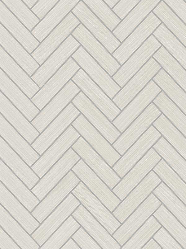 Herringbone Inlay Peel and Stick fabric in lunar grey and metallic silver color - pattern number SG11300 - by NextWall in the Peel and Stick Wallpaper by Stacy Garcia Sojourn Collection 2 collection