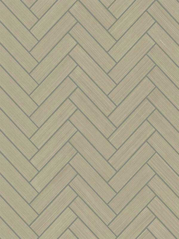 Herringbone Inlay Peel and Stick fabric in khaki and metallic silver color - pattern number SG11313 - by NextWall in the Peel and Stick Wallpaper by Stacy Garcia Sojourn Collection 2 collection