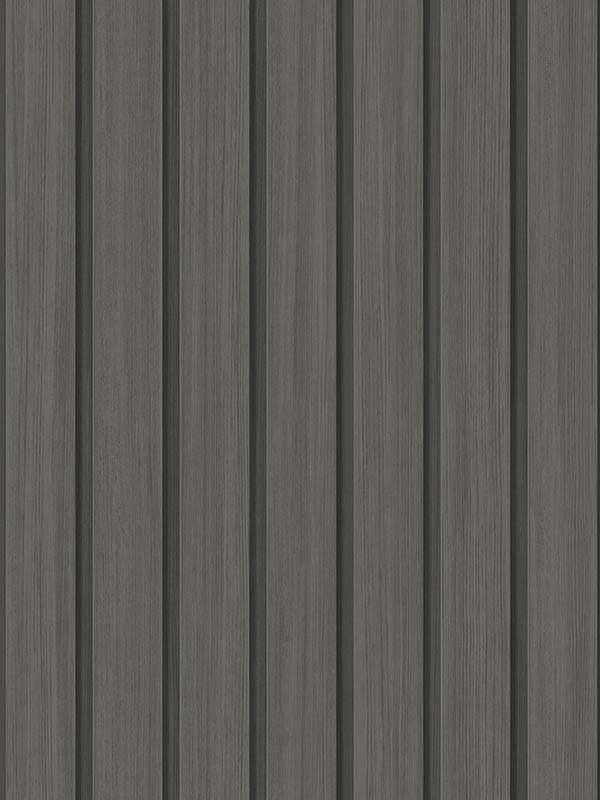 Faux Wooden Slats Peel and Stick fabric in charcoal color - pattern number SG12106 - by NextWall in the Peel and Stick Wallpaper by Stacy Garcia Sojourn Collection 3 collection