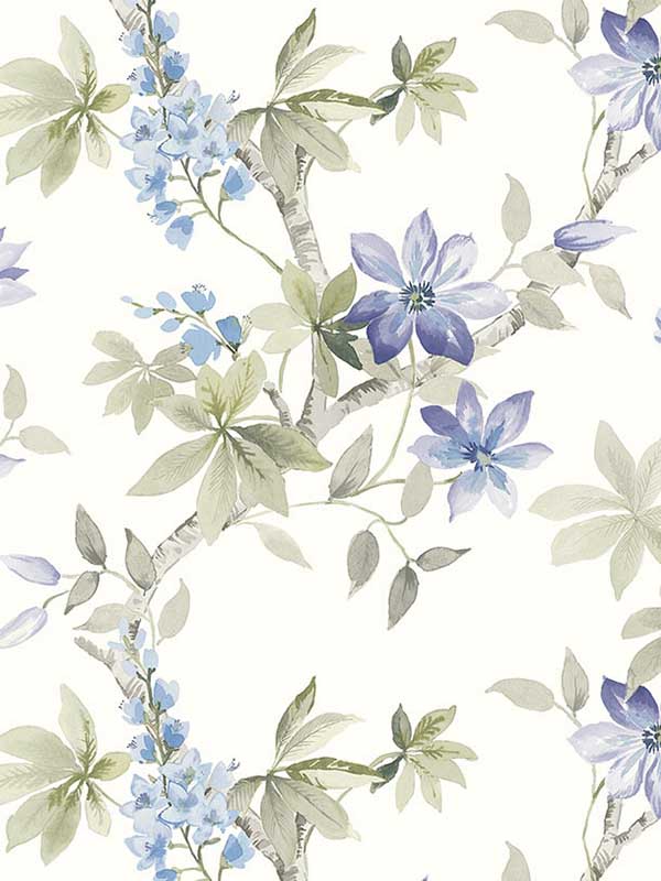 Rosoman wallpaper in inky blue color - pattern number CL21609 - by Carl Robinson in the Carl Robinson 18 Napa collection