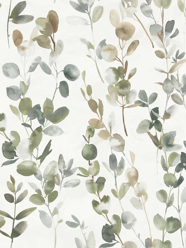 Joyful Eucalyptus Peel and Stick wallpaper in green color - pattern number PSW1430RL - by Candice Olson in the Simply Candice Peel and Stick Wallpaper collection