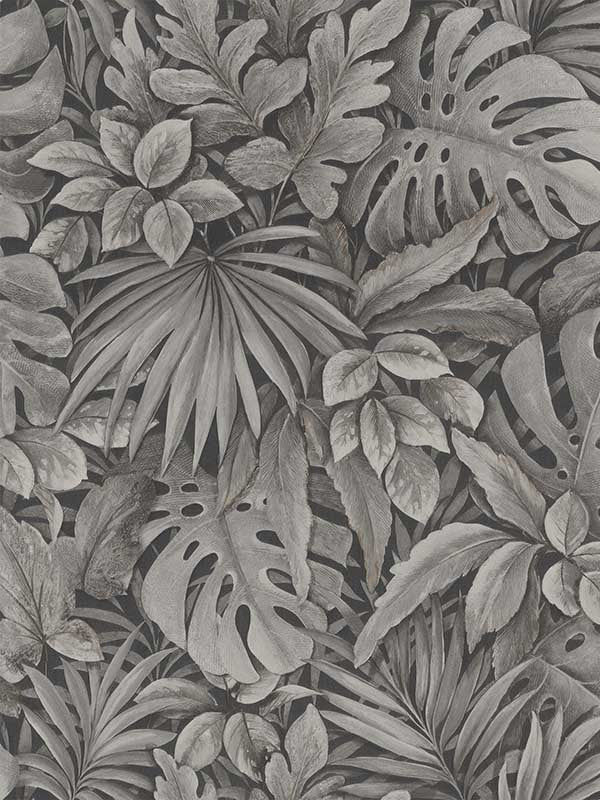Jungle Leaves fabric in brown color - pattern number EN3330514 - by Galerie in the Eden by Galerie collection