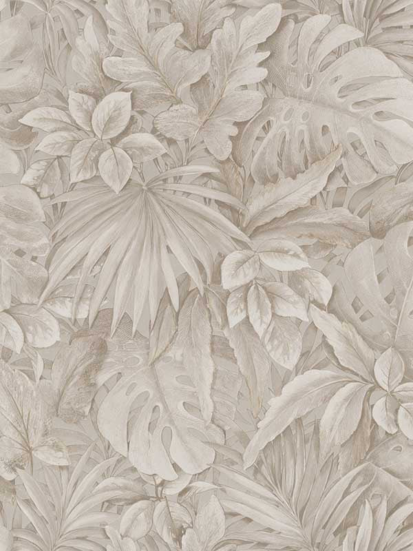 Jungle Leaves fabric in beige color - pattern number EN3330714 - by Galerie in the Eden by Galerie collection