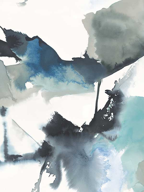 Watercolor Block Peel and Stick wallpaper in blue lagoon color - pattern number HG10202 - by NextWall in the Peel and Stick Wallpaper by Harry and Grace collection