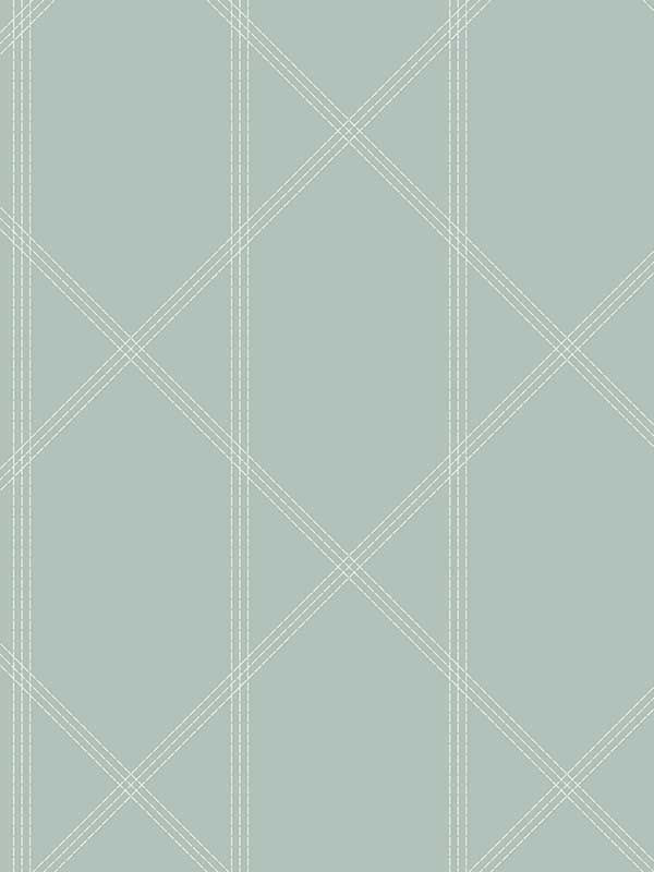 Walcott Stitched Trellis wallpaper in seafoam color - pattern number 4074-26606 - by A Street Prints in the Georgia collection