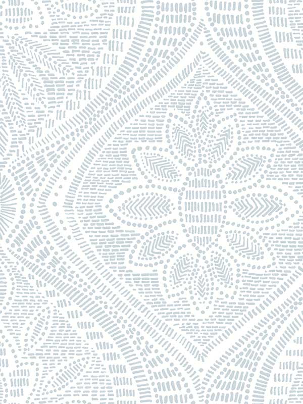 Scout Floral Ogee wallpaper in light blue color - pattern number 4074-26642 - by A Street Prints in the Georgia collection