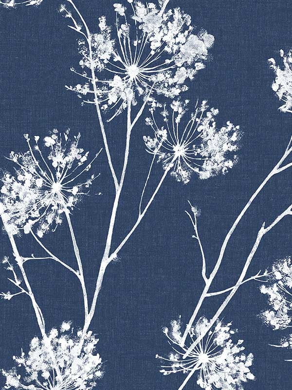 One O Clock Prepasted fabric in denim blue color - pattern number PR11102 - by Seabrook in the Seabrook Prepasted Wallpaper Assortment collection