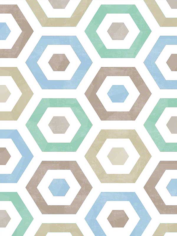 Pop wallpaper in green blue color - pattern number WSH1041.WT.0 - by Winfield Thybony in the Showhouse collection