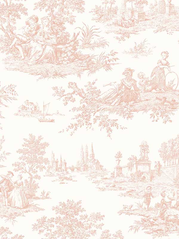 Chateau Toile Peel and Stick fabric in blush color - pattern number NW43301 - by NextWall in the Peel and Stick Wallpaper by Nextwall collection