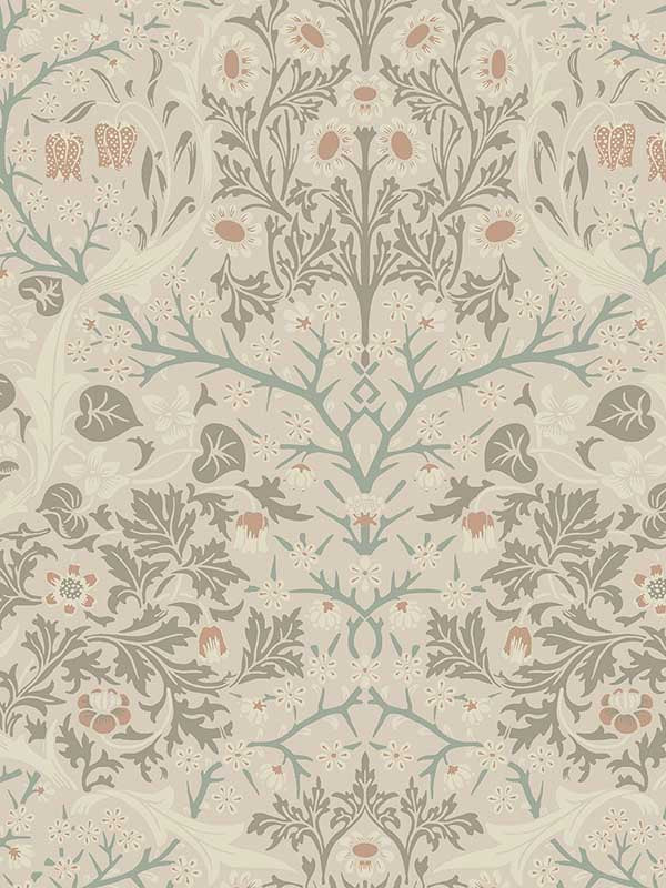 Victorian Garden Peel and Stick fabric in lunar rock and clay color - pattern number NW44506 - by NextWall in the Peel and Stick Wallpaper by Nextwall collection